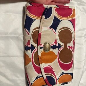 VintageCoach Multicolor logo Print toiletries bag travel